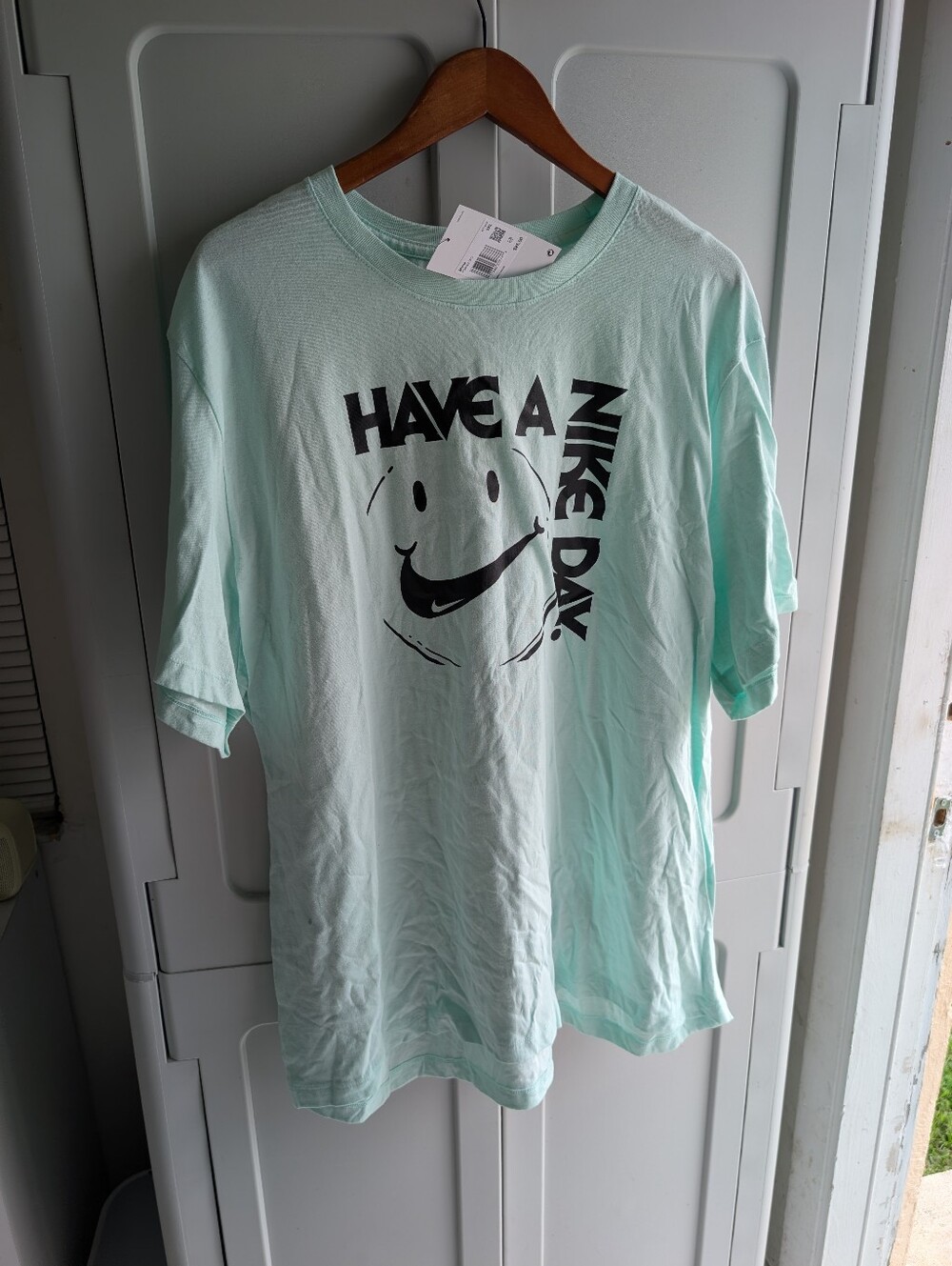Nike Mint Green 'Have A Nike Day' Graphic Tee - Black Print Brand New